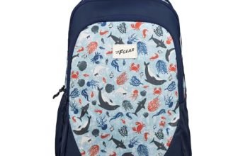 F Gear Panya Navy Ocean Odes 21L School Backpack|Three Spacious Compartment with Water bottle holder|Lightweight and durable|Comfortable to Carry|Stylish Backpack
