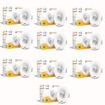 wipro Garnet 12W LED Wave Spotlight |Cool White Light (6500K) | Adjustable Design | Recessed Tiltable Downlighter for False Ceiling | Pack of 10