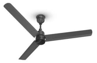 Polycab Wizzy Plus BLDC 1200mm 5-Star, Remote Ceiling fan for Living Room| 55% Energy Saving, High Air Delivery | 3+1 yr Warranty【Matt Black】