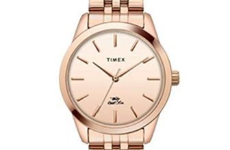 TIMEX Analog Watch for Women with Rose Gold Round Dial & Rose Gold Stainless Steel Bracelet Band Water Resistant Women’s Wrist Watches – TWEL13102