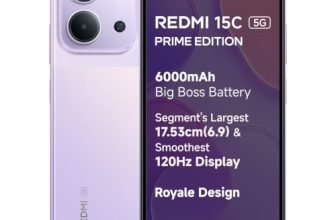Redmi 15C 5G Prime Edition (Dusk Purple, 4GB + 128GB) | Massive 6000mAh Battery | Segment’s Largest 17.53cm Display Up to 120Hz | MediaTek Dimensity 6300 | 33W Fast Charging | 50MP AI Dual Camera