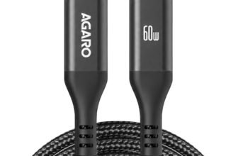 AGARO USB-C to Type-C Fast Charging Cable 60W PD, 3A USB-C Charging & 480Mbps Data Sync, Durable Nylon Braided, 1.2M, Compatible with Laptop, smartphone, tablets, smart watch, earpods & more