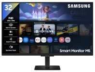 Samsung 32″ (80cm) M5 Smart Monitor with Smart TV Experience|FHD 1920 x 1080|Screen Mirroring TV Plus|Speakers|Adaptive Sound|Wi-Fi|HDMI|Bluetooth|LS32FM500EWXXL|Black