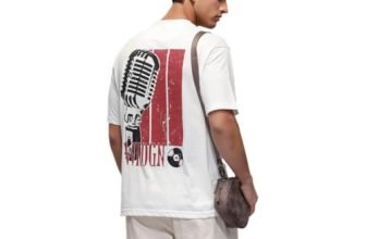 WROGN Men’s Cotton T-Shirt | Music-Inspired Back Print | Oversized Fit | White | M