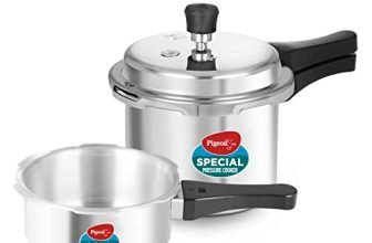 Pigeon by Stovekraft 12708 Aluminium Pressure Cooker Combo, Outer Lid, Without Induction Base (2 litre and 3 litre, Silver)