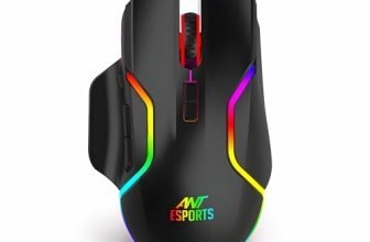 Ant Esports GM320 RGB Wired Gaming Mouse, 12800 DPI Optical Sensor, 8 Programmable Buttons with Rapid Fire, Ergonomic Design, RGB Lighting, Braided Cable, USB Gaming Mouse for PC, Laptop (Black)