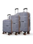 Safari Broadway 8 Wheels Set of 3 Trolley Bag, Hard Case Polypropylene, 360 Degree Wheeling Carry-on & Checkin Luggage for Men & Women, Suitcase for Travel, Trolley Bags for Travel, Flintstone