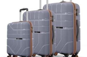 Safari Broadway 8 Wheels Set of 3 Trolley Bag, Hard Case Polypropylene, 360 Degree Wheeling Carry-on & Checkin Luggage for Men & Women, Suitcase for Travel, Trolley Bags for Travel, Flintstone