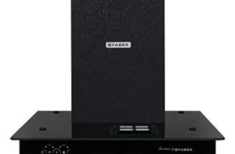 Faber 3in1 Chimney with Air purifier & Fan, 60 cm, 1095 m³/hr (HOOD 3N1 AEROST. STAR PRO 3D AB TC 60,Baffle Filter, Alligator Black)