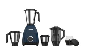 Crompton DX 750W Mixer Grinder with 5 Jars| 3 Stainless Steel Jars, 1 Blender Jar with Fruit Filter & 1 Grind & Store Jar | Powertron Motor | 2 Years Warranty