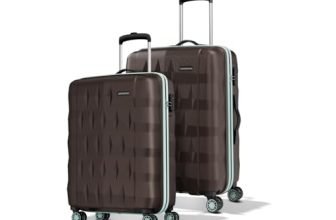 Aristocrat Comet Set of 2 (Cabin+Medium) Hard Case Trolley Bags, Brown