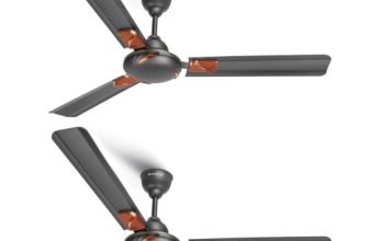 LONGWAY Creta P2 1200 mm/48 inch Ultra High Speed 3 Blade Anti-Dust Decorative Star Rated Ceiling Fan (Smoked Brown, Pack of 2)