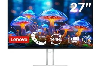 Lenovo L27-4C| 27 Inch (68.58 cm) Ultraslim Monitor, FHD 1920×1080, IPS, 144Hz, 99% sRGB, 1ms, 2x3W Speakers, Dual HDMI, Display Port, Audio Port, AMD FreeSync,Eyesafe, Bezel-Less, VESA Mount, Grey
