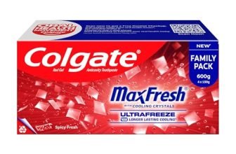 Colgate MaxFresh Toothpaste, Spicy Fresh Red Gel paste with Menthol for Super Fresh Breath, 600gm, Saver Pack