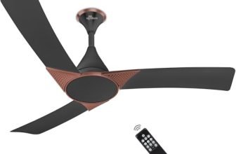 RR Signature Raptor 1200mm BLDC Designer Ceiling Fan | 350 RPM, 32W Low Power | 60% Energy Saving | 4 Smart Modes | High Airflow | Low Noise | 2-Year Warranty [VENETIAN GREY] Free Installation