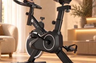 Fitkit by Cult FK8001 Spin Bike | LCD display with Tablet Holder | Adjustable Brake Pad Resistance with Belt Drive System for Fitness at Home Workouts | Max Weight : 130 kg (Black)