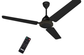 USHA TechnoAir R 1200mm BLDC Ceiling Fan with RF Remote | BEE 5 Star Rated Energy Efficient | 100% Copper Motor | High Air Delivery 220CMM | 3 Year Warranty | (Black)