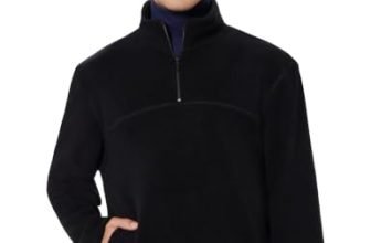 Amazon Brand – Symbol Men’s Polar Fleece Half Zipper Sweatshirt |Relaxed Fit | 100% Polyester | Available in Plus Sizes Black
