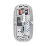 Dyazo Transparent Wireless Rechargeable Mouse | Dual Connectivity (2.4GHz + Bluetooth 5.2) | Easy Device Pairing | Noise Free Clicking | DPI Adjustment | Compatible with MacBook, Laptop & PC (White)