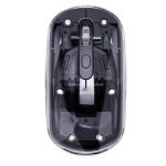 ANT OM140 PRO Ultra Lightweight Transparent Wireless Mouse 2.4GHz & Bluetooth 5M Range RGB Lighting, Rechargeable Battery, Slim Portable Mouse for Laptop, PC, MacBook, Chromebook, iPad, Tablet –Black