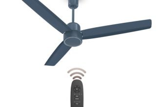 HAVELLS FAB|Remote Controlled|Low Noise|Upto 65% Energy Saving|Reverse Mode|30W with 3 Year Warranty BLDC Motor 1200 mm Ceiling Fan(5 Star | Denim Blue | Pack of 1)