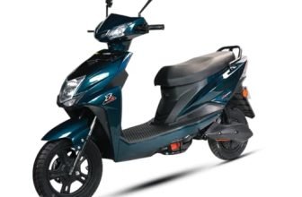AMO Electric Scooter Single Light Lead Acid Range- 60-70 Km Low Speed Non RTO in Green with Portable Charger (Green)
