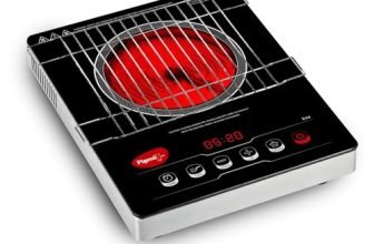 Pigeon by Stovekraft Infrared Cook & Grill 2000W Cooktop | Works with ALL Cookware (Non-Induction Too!) | Tandoor Grill Function | Touch Control | Timer | Auto Shut-Off | BIS | 2 Year Warranty | Black