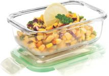 Signoraware Lunch Box Microwave Safe Food Container for Fridge Serving 1 Containers Glass Office Lunch Box(370 ml)
