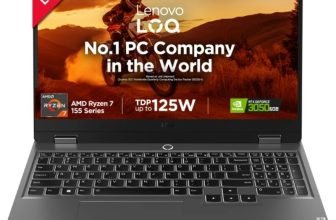 Lenovo AMD Ryzen 7 Hexa Core 155 – (16 GB/512 GB SSD/Windows 11 Home/6 GB Graphics/NVIDIA GeForce RTX 3050) LOQ 15AHP9 Gaming Laptop(15.6 inch, Luna Grey, 2.38 kg, With MS Office)