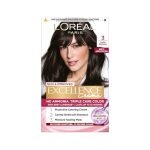 L’Oréal Paris Permanent Hair Colour, Radiant At-Home Hair Colour with up to 100% Grey Coverage, Pro-Keratin, Up to 8 Weeks of Colour, Excellence Crème, 3 Natural Darkest Brown, 72ml+100g