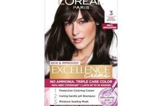 L’Oréal Paris Permanent Hair Colour, Radiant At-Home Hair Colour with up to 100% Grey Coverage, Pro-Keratin, Up to 8 Weeks of Colour, Excellence Crème, 3 Natural Darkest Brown, 72ml+100g