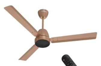 Crompton Energion Nucleoid 1200mm BLDC Ceiling Fan | Remote Control | BEE 5 Star Rated | Upto 60% Energy Efficient | 24 Watt | High Air Delivery | Low Noise | 4 Years Brand Warranty | Gilded Beige