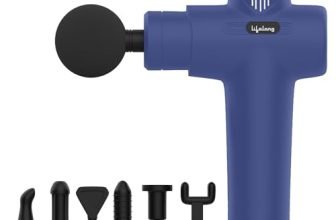 Lifelong Percussion Massage Gun | Full Body Massager for Pain Relief | Rechargeable Cordless Deep Tissue Massage Machine | 7 Specialised Heads for Use at Gym, Home & During Travel