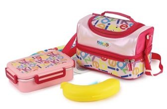 CELLO Kidzbee Series Mini Meal Set for Kids |1 Lunch with Banana and Attractive Jacket | Insulated Meal Carrier | Lunch Box Set for Kids | Pink