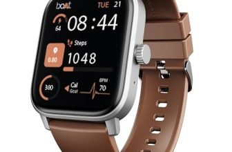 boAt Wave Call 3 Smartwatch 1.83” HD Display with Animated Watch Faces; BT Calling, Functional Crown, Multiple Sports Modes, IP68, HR, SpO2 Monitor, Smart Watches for Men & Women (Timber Brown)