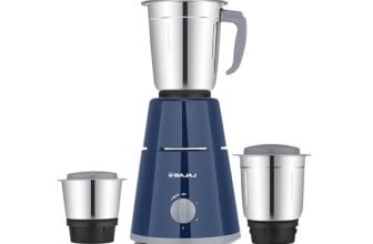 Bajaj GX1 Ninja Series 500W Mixer Grinder With 3 Jars (Stainless Steel Jars) | Superior Mixie For Kitchen | Durable Mixer Grinder | DuraCut Blades | 2 Yrs Warranty 【Blue】