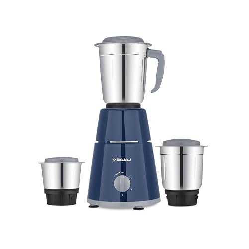 Havells MIXWELL 500 W 3 Jar Mixer Grinder, 304 SS Blades I High Speed 21000 RPM Motor, Heavy and Wider mouth SS Jars, All Jars with Handle (Black and Grey)