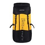 Gear Alphamount 48L Large Water Resistant Trekking 4 Compartment Rucksack/Hiking Bag/Travel Backpack for Men/Women (Black Yellow)