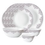 Larah by Borosil Lark Fluted Series Opalware Dinner Set | 13 Pieces for Family of 4 | Microwave & Dishwasher Safe | Bone-Ash Free | Crockery Set for Dining & Gifting | Plates & Bowls | White