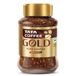 Tata Coffee Gold Original, Instant & Pure Coffee Jar, 90g/95g, Freeze-Dried, Rich & Strong, Specially Sourced Robusta And Arabica Bean