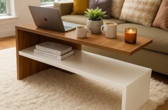 MATTERHORN Concord Engineered Wood Coffee Table for Living Room with Storage Shelf & Drawer, Metal Legs, Tea Table |Wooden Sofa Table 900 x 450 x 415 mm (Beige and White)