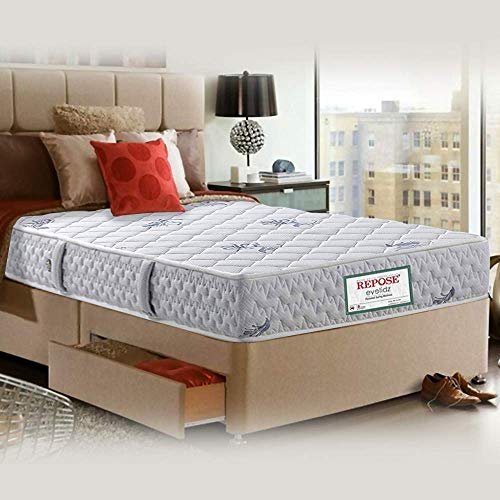 Repose Eyelidz 8-inch Firm Queen Size Spring Mattress (78X60X8_Foam), Sky Blue and White