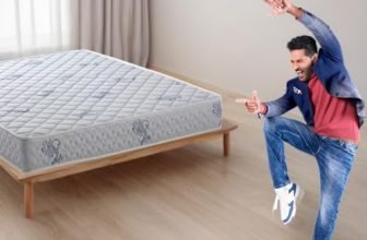 Repose Eyelidz 8-inch Firm Queen Size Spring Mattress (78X60X8_Foam), Sky Blue and White
