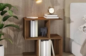 MATTERHORN Engineered Wood Bedside Table with Shelves – Modern End Table for Bedroom & Living Room, DIY Assembly, Almond Beige Finish (50 x 30 x 51.5 cm, Model MOBT-93101)