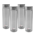 Cello Plastic H2O Unbreakable Premium Edition Bottle, 1 L, Grey – Set of 4