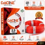 CabONE Lite 2.5 Sqmm Electrical Wire|90 MTR|Single Core|Copper|FR PVC Insulation Cables 2.5 sq/mm Red 300 ft. Wire(Red)