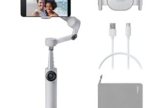Insta360 Flow 2 Grey – Foldable AI Phone Gimbal, AI Tracking, Multi-Person Tracking, Built-in Tripod/Selfie Stick, Remote Control, iPhone/Android Portable Stabilizer