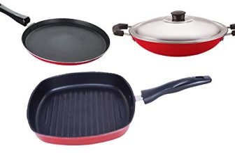 Nirlon Non-Stick Aluminium Cookware Set of 3 Pieces (FT12_AC_GP24)