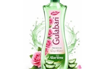 Dabur Gulabari Premium Rose Water with Aloe Vera – 400 ml | Upto 8 HR Skin Hydration | Cleanses, Tones and Moisturises | for All Types