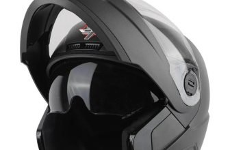 Steelbird SBA-7 7Wings ISI Certified Flip-Up for Men and Women Motorbike Helmet(Dashing Black with Outer Clear and Inner Smoke Sun Shield)